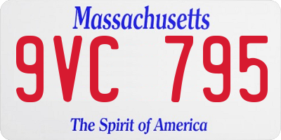 MA license plate 9VC795