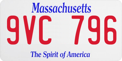MA license plate 9VC796