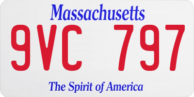 MA license plate 9VC797