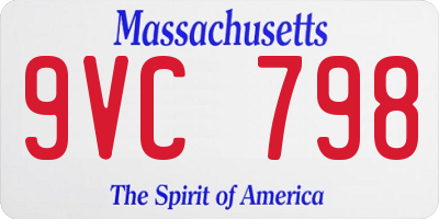 MA license plate 9VC798