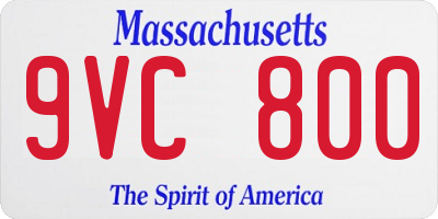MA license plate 9VC800