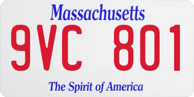MA license plate 9VC801