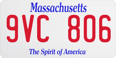MA license plate 9VC806