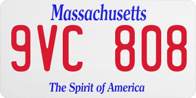MA license plate 9VC808