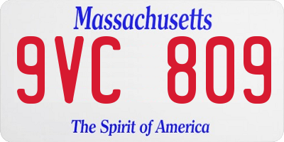 MA license plate 9VC809