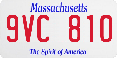 MA license plate 9VC810