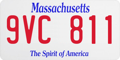 MA license plate 9VC811