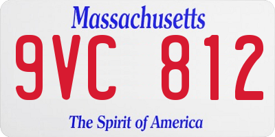 MA license plate 9VC812