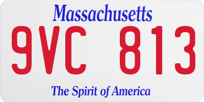 MA license plate 9VC813