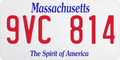 MA license plate 9VC814
