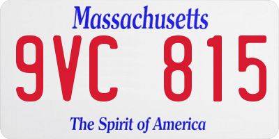 MA license plate 9VC815