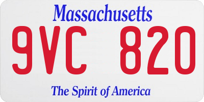 MA license plate 9VC820