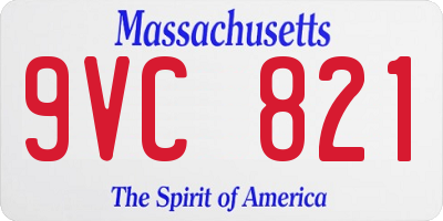 MA license plate 9VC821