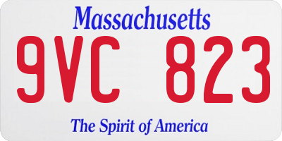 MA license plate 9VC823