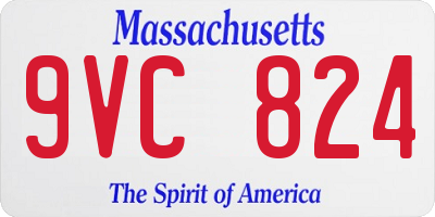 MA license plate 9VC824