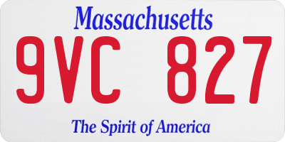 MA license plate 9VC827