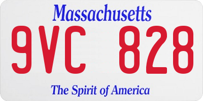 MA license plate 9VC828
