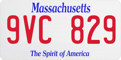 MA license plate 9VC829