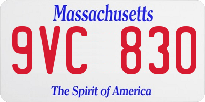 MA license plate 9VC830