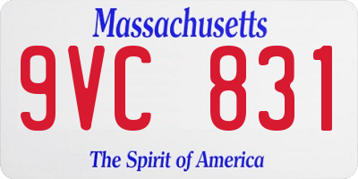 MA license plate 9VC831