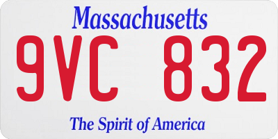MA license plate 9VC832
