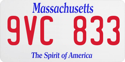MA license plate 9VC833