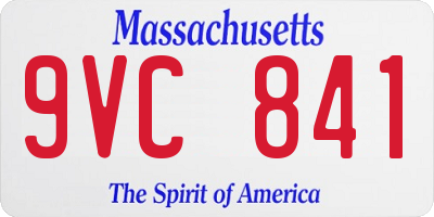 MA license plate 9VC841