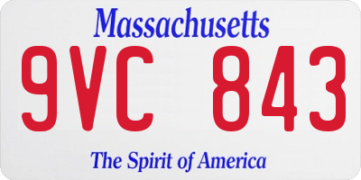 MA license plate 9VC843