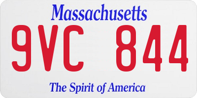 MA license plate 9VC844