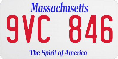 MA license plate 9VC846