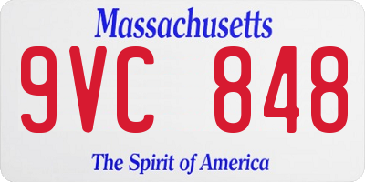MA license plate 9VC848