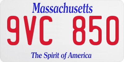 MA license plate 9VC850