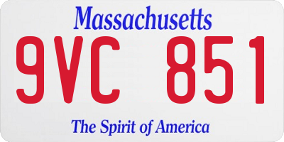 MA license plate 9VC851