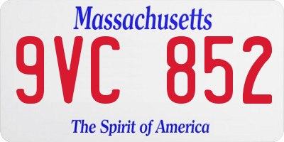 MA license plate 9VC852