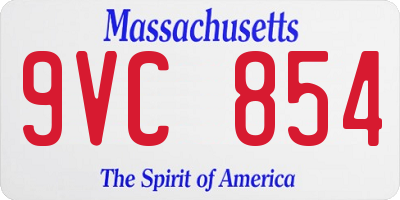 MA license plate 9VC854