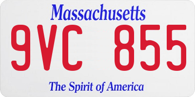 MA license plate 9VC855