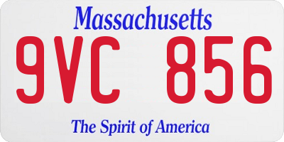 MA license plate 9VC856