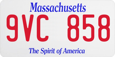 MA license plate 9VC858