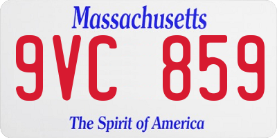 MA license plate 9VC859