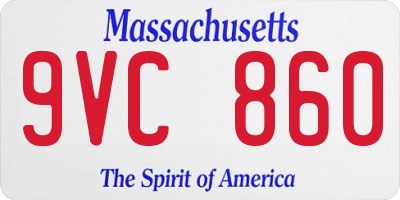 MA license plate 9VC860