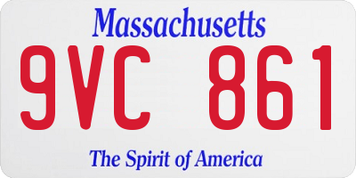 MA license plate 9VC861