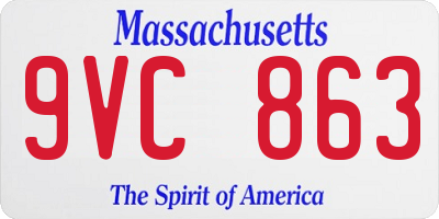 MA license plate 9VC863