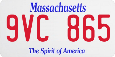 MA license plate 9VC865