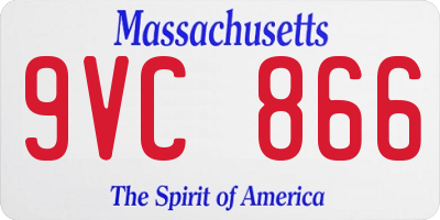 MA license plate 9VC866