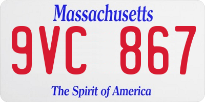 MA license plate 9VC867
