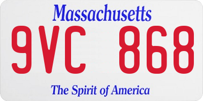 MA license plate 9VC868