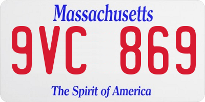 MA license plate 9VC869