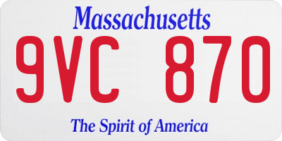 MA license plate 9VC870