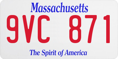 MA license plate 9VC871