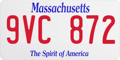 MA license plate 9VC872